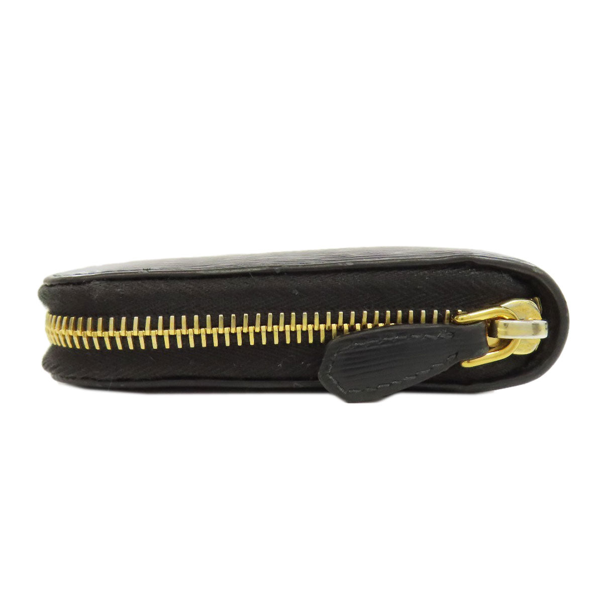 PRADA Long Wallet Purse leather black Zip Around Women