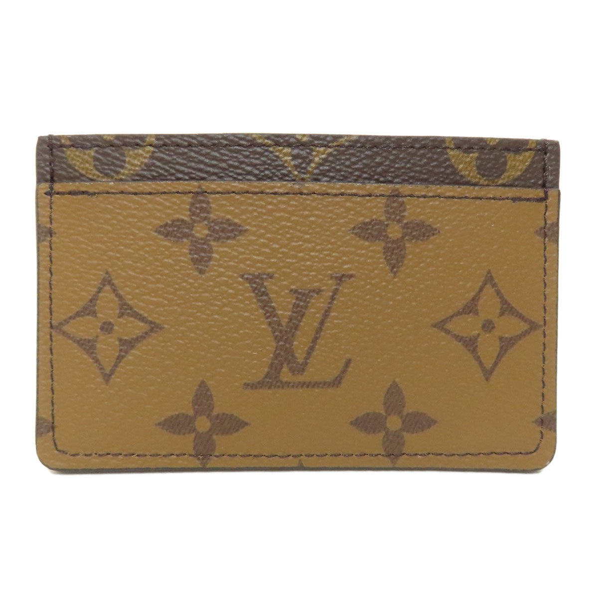 LOUIS VUITTON Card Case Monogram reverse Brown Porte Cartes�ESimple Women