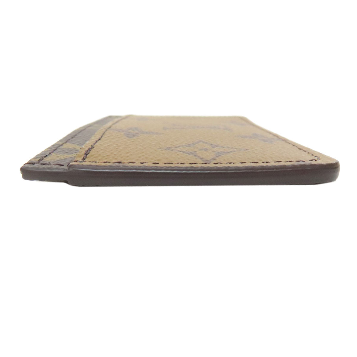 LOUIS VUITTON Card Case Monogram reverse Brown Porte Cartes�ESimple Women