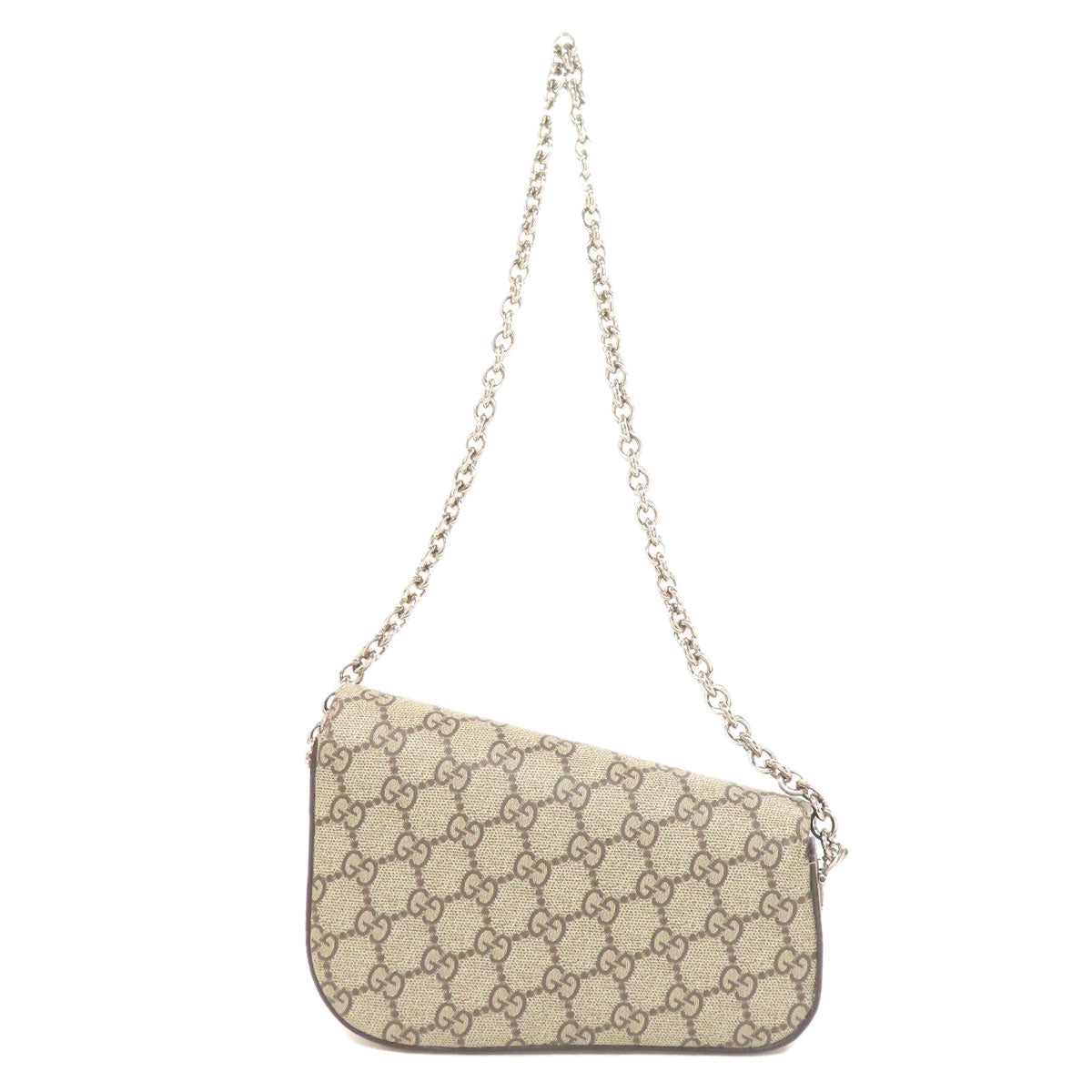 GUCCI Shoulder Bag 774209 PVC Brown one belt Horsebit GG Women