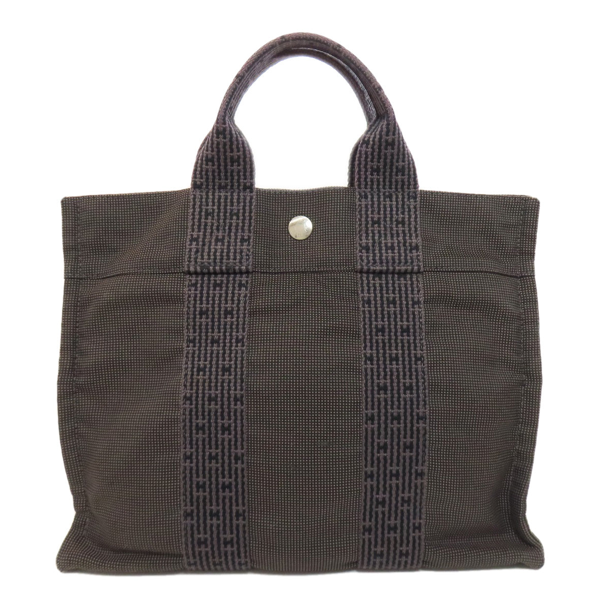 HERMES Handbag canvas gray Her LinePM
