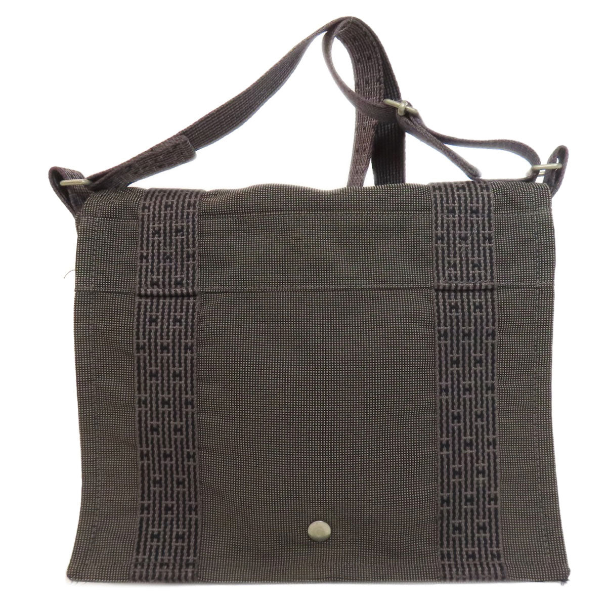 HERMES Shoulder Bag canvas gray Her Line Bathas PM