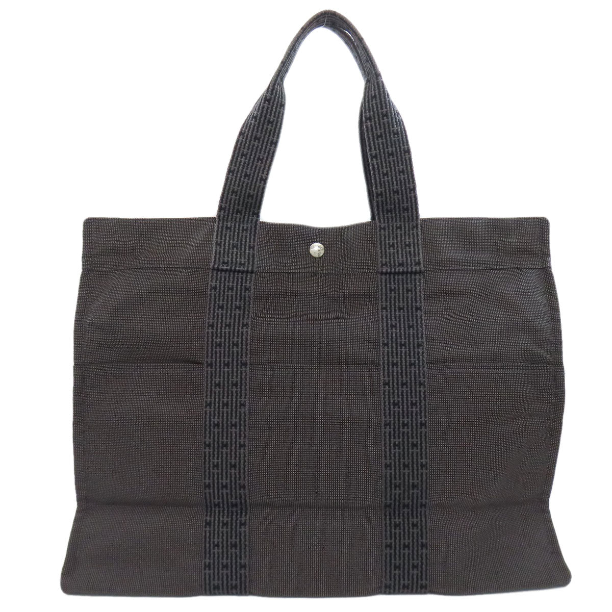 HERMES Tote Bag canvas gray Her LineGM