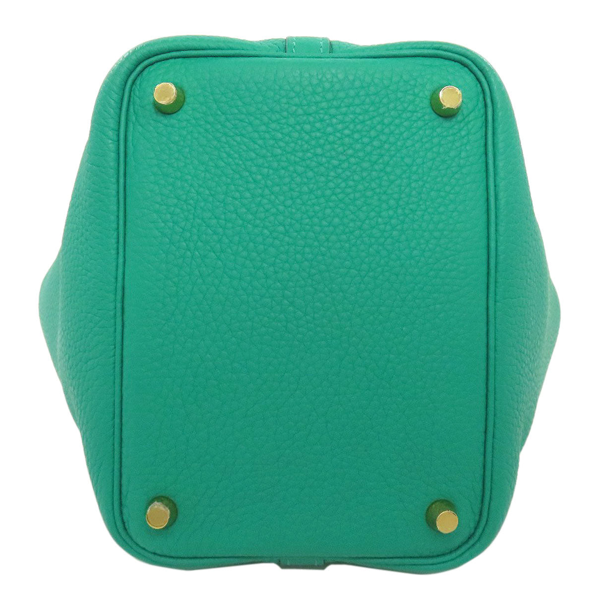 HERMES Handbag Taurillon Clemence green Picotin Lock PM Gold Metal