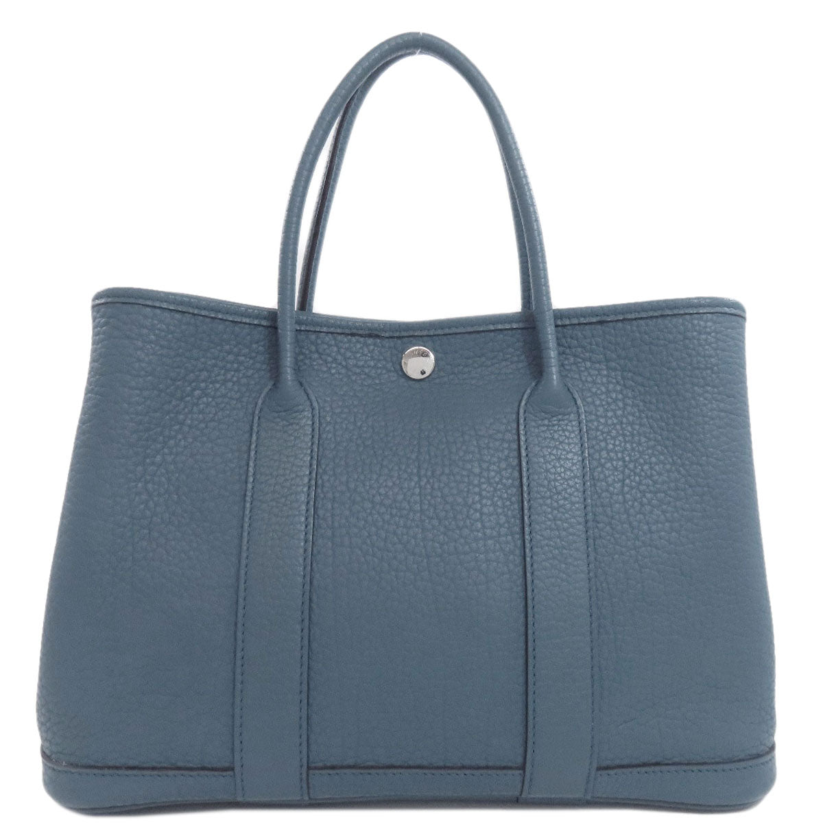 HERMES Tote Bag Togo blue Garden Party TPM SilverMetal