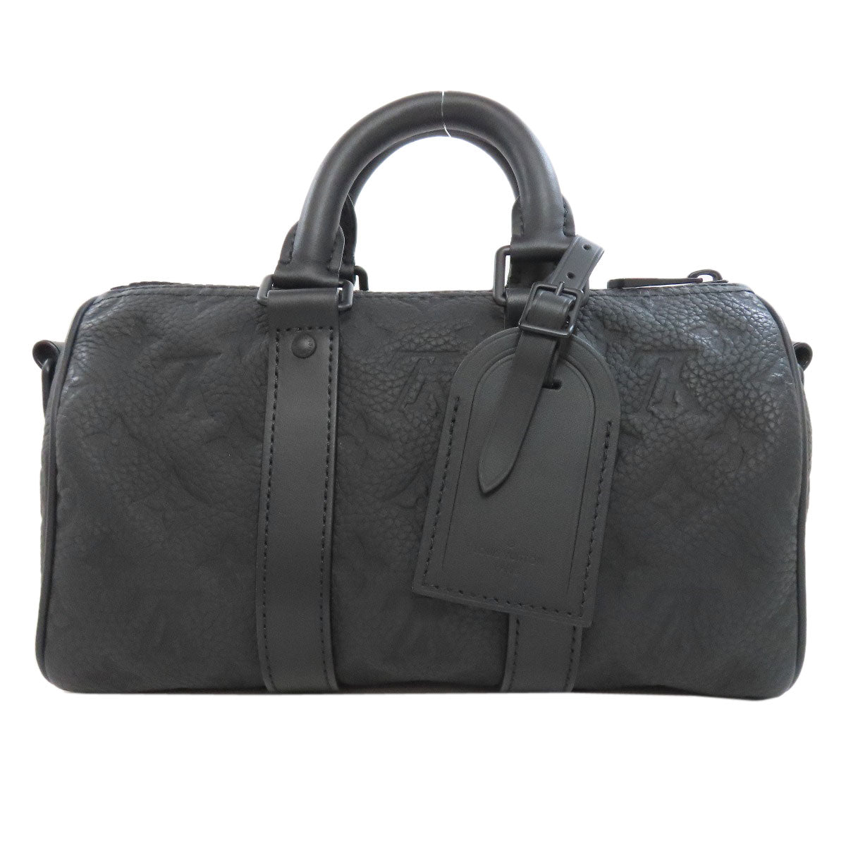LOUIS VUITTON Handbag Taurillon Clemence Leather black Keepall ?bandouliere 25