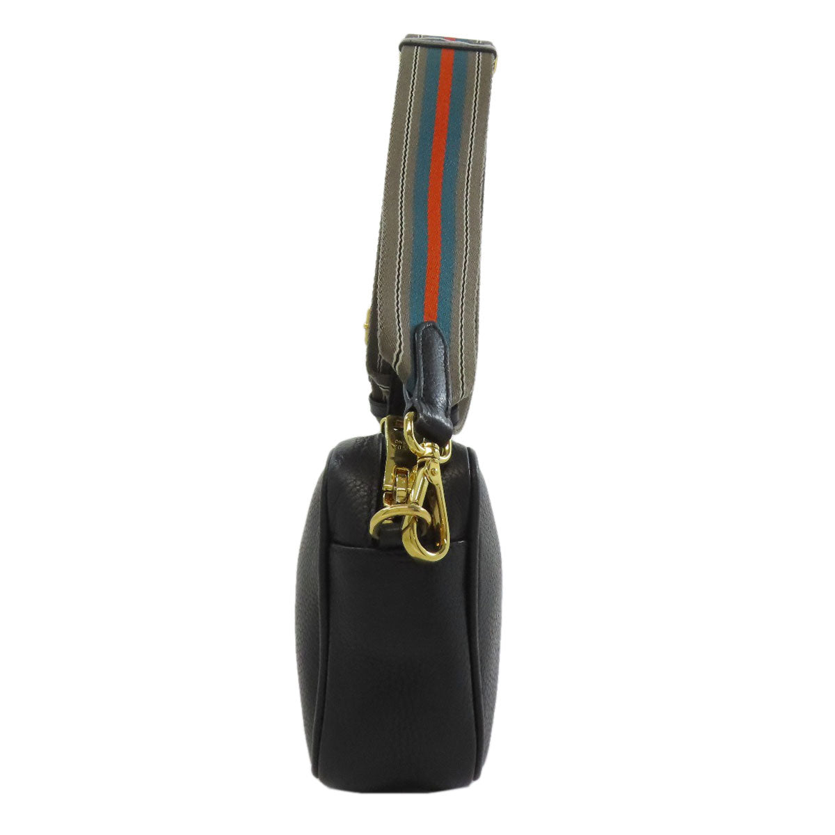 PRADA Shoulder Bag Calfskin black Long shoulder