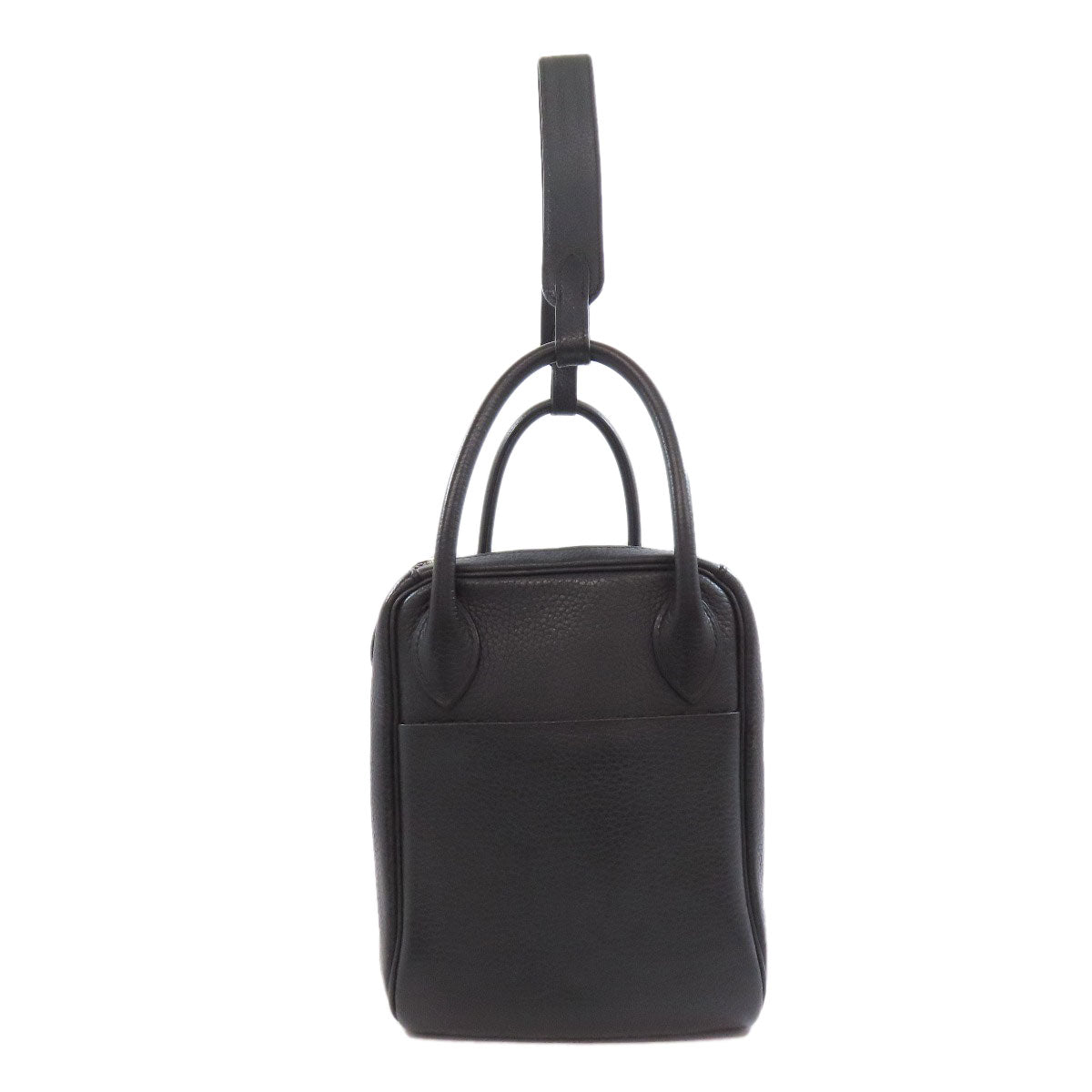 HERMES Handbag Taurillon Clemence black Lindy 30 Silver Metal Women