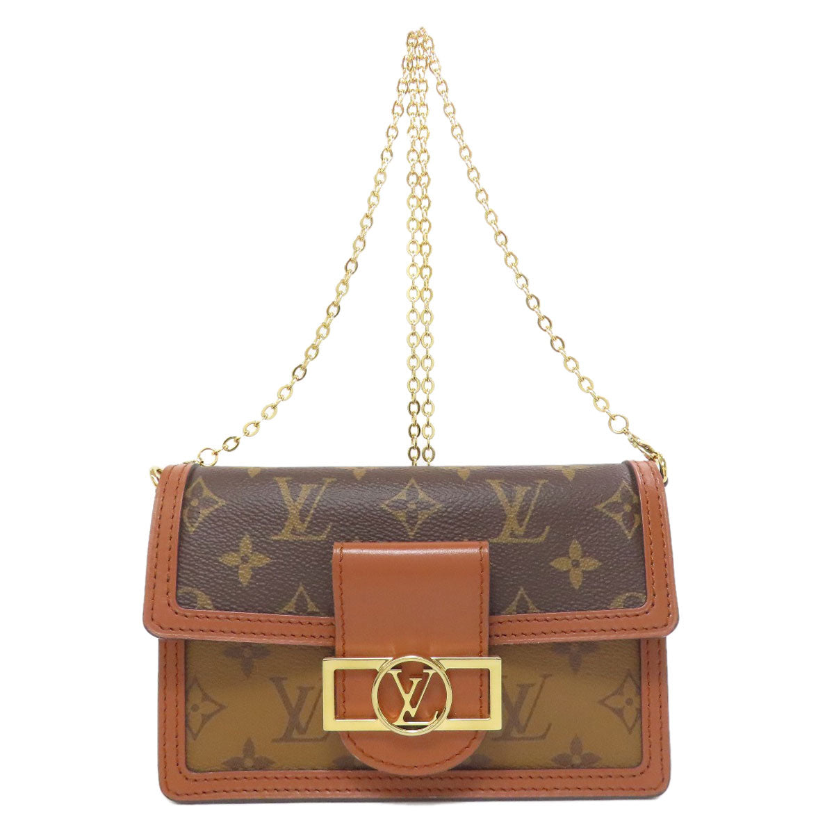 LOUIS VUITTON Shoulder Bag Monogram reverse Brown Portefeuille Dauphine Women