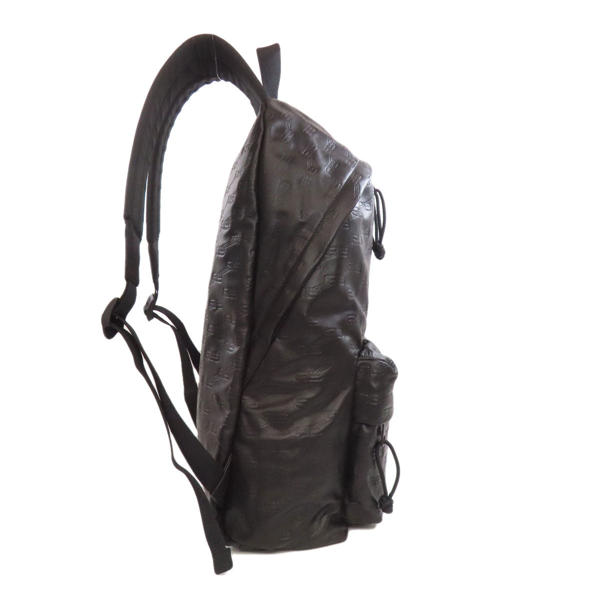 BALENCIAGA Backpack 713044 leather black BB Women