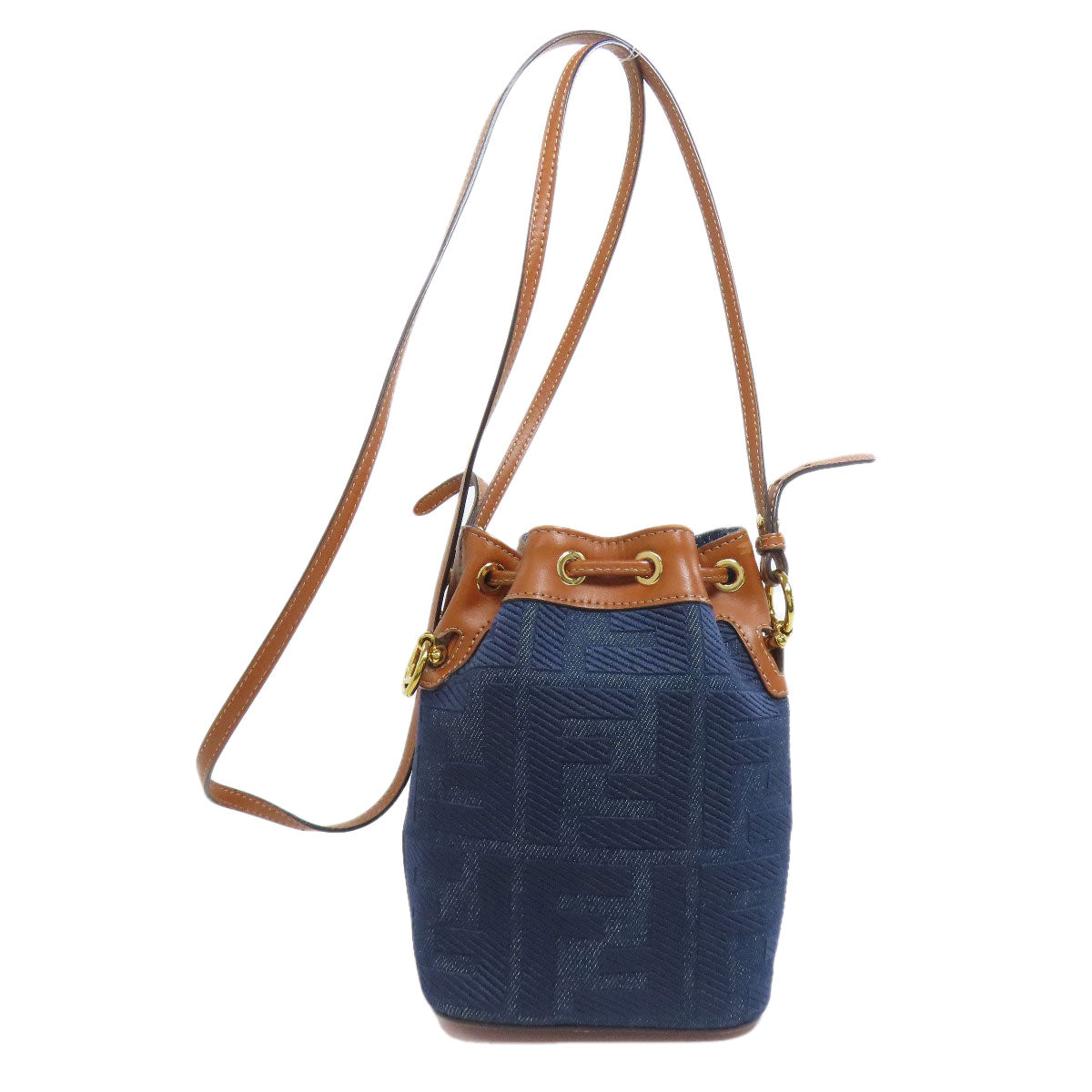 FENDI Shoulder Bag denim blue Mon Tresor Mini Drawstring Shoulder Bag