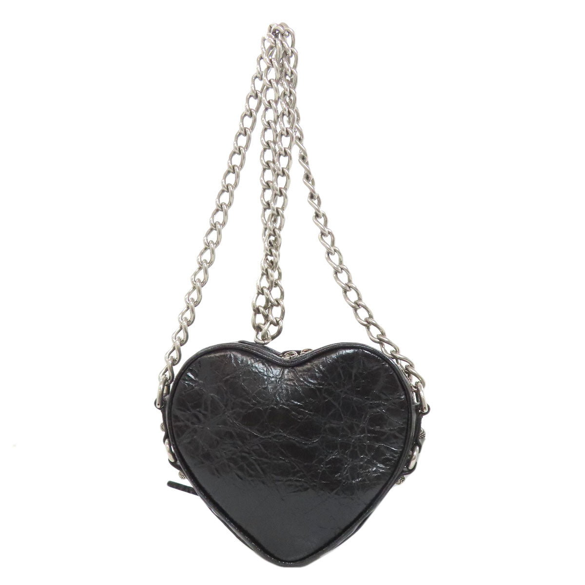 BALENCIAGA Shoulder Bag leather black Heart motif Women