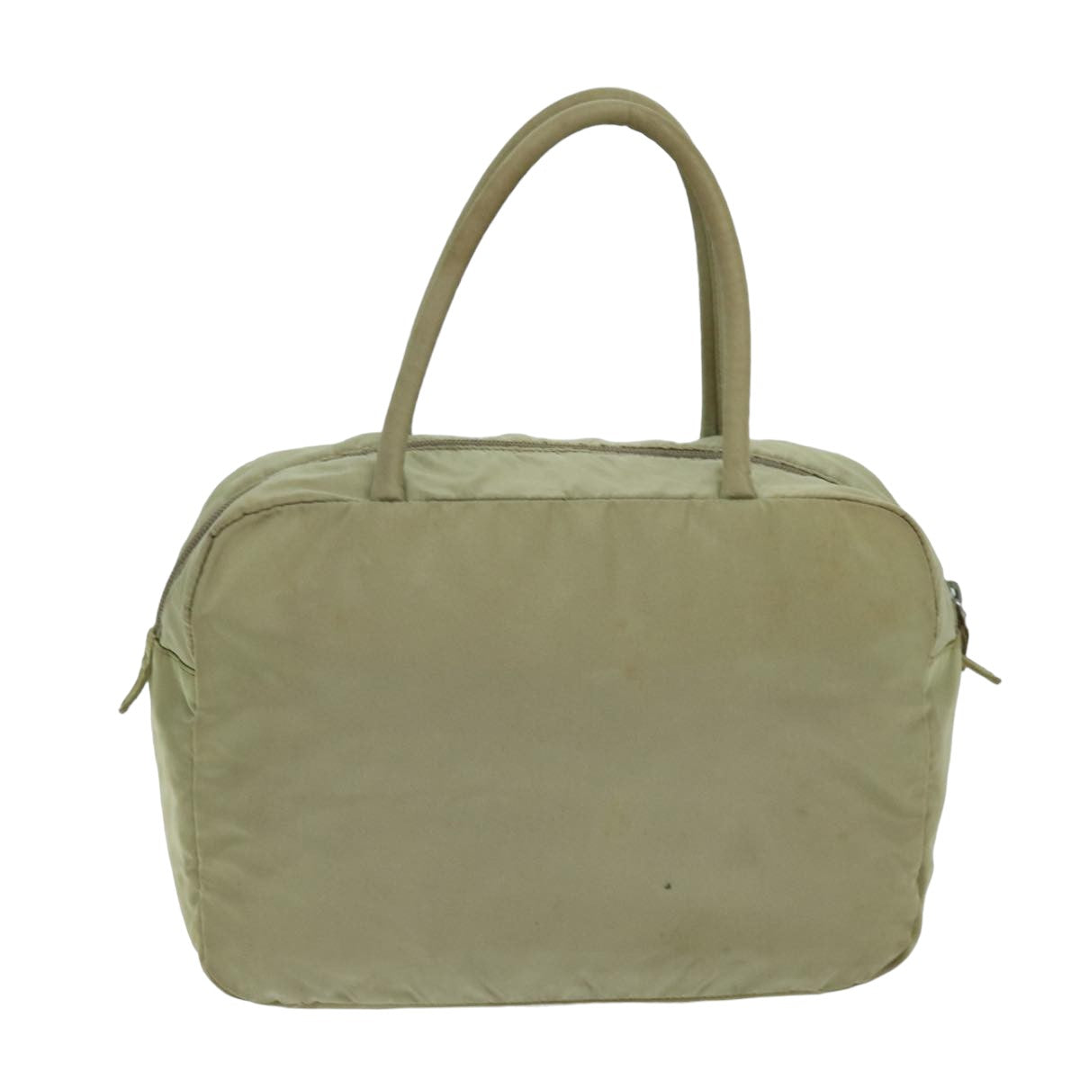 PRADA Hand Bag Nylon Beige Auth 75637