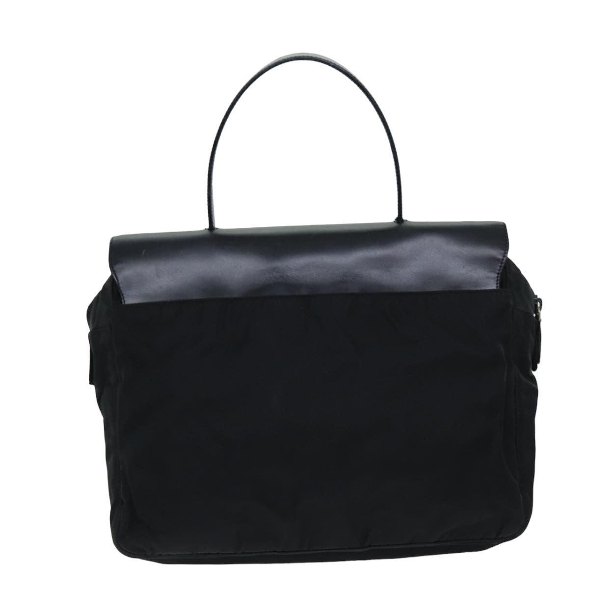 PRADA Hand Bag Nylon Black Auth 75647