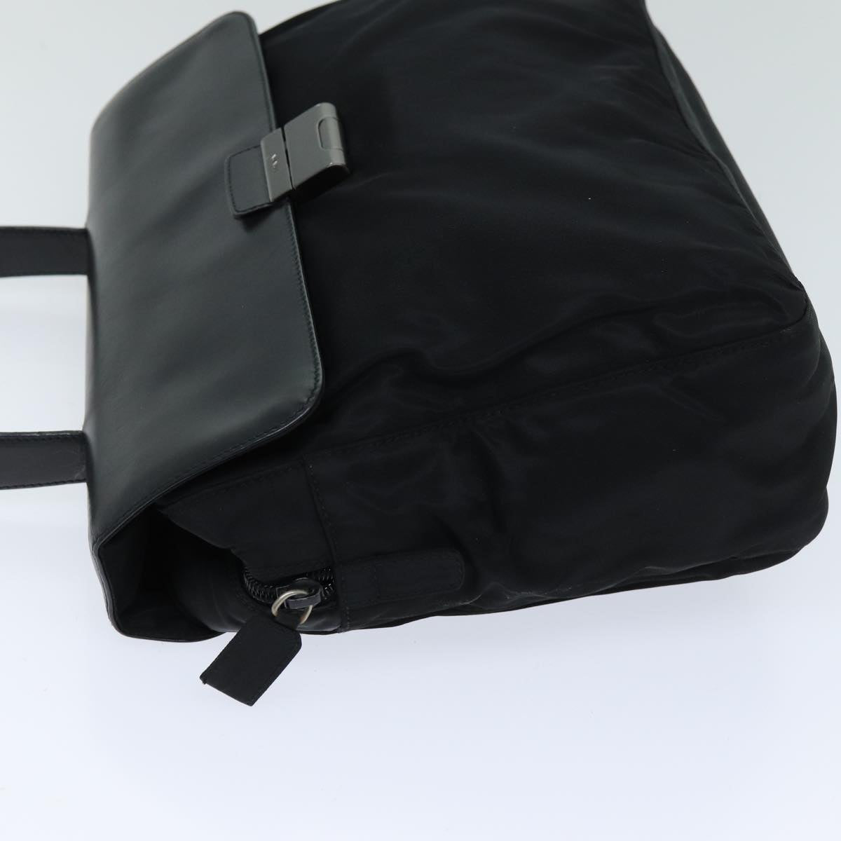 PRADA Hand Bag Nylon Black Auth 75647
