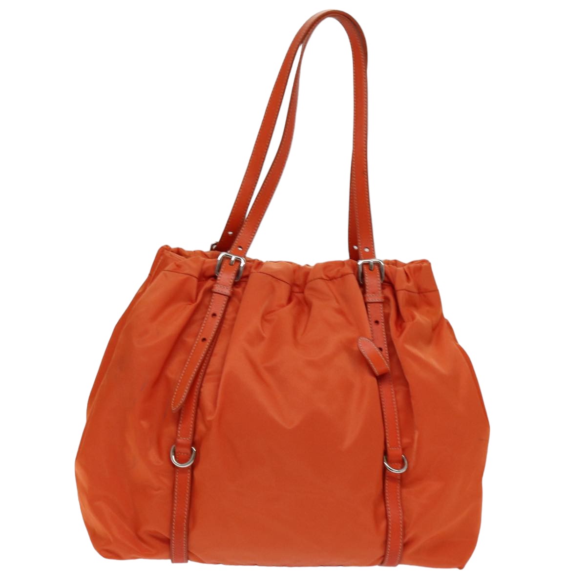 PRADA Tote Bag Nylon Orange Auth 75692