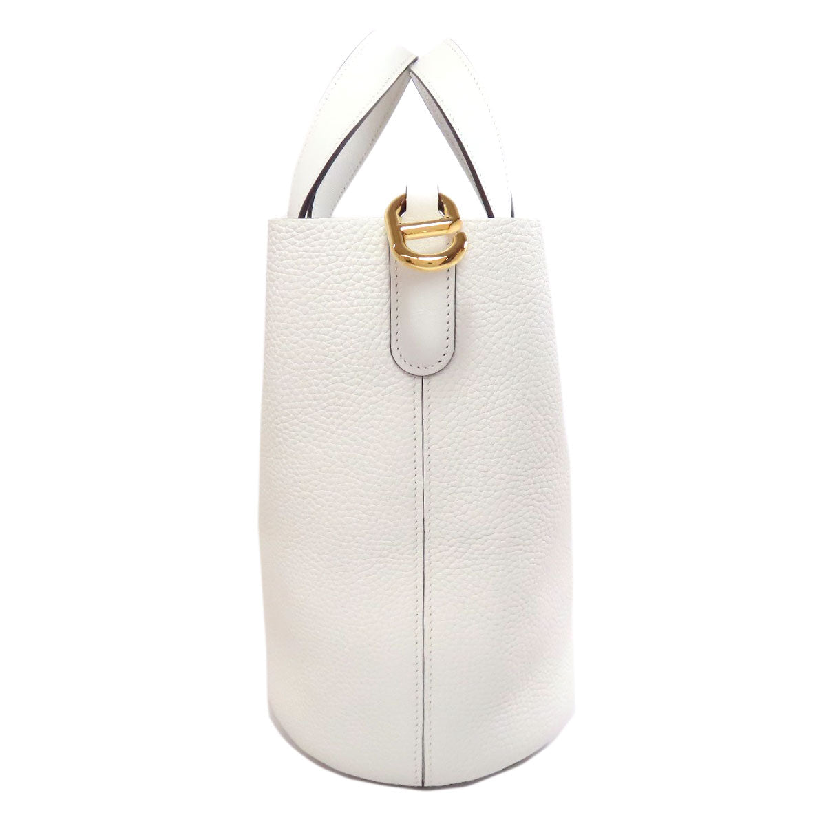 HERMES Handbag Taurillon Clemence white In the Loop 23 Gold Metal
