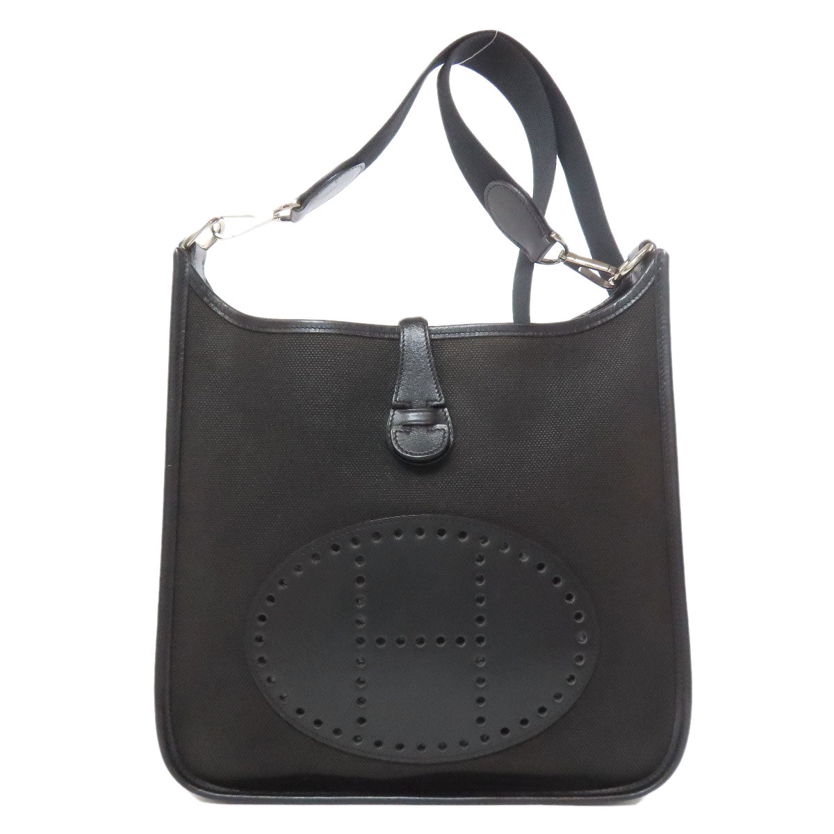 HERMES Shoulder Bag Towar black Evelyn 1 PM SilverMetal