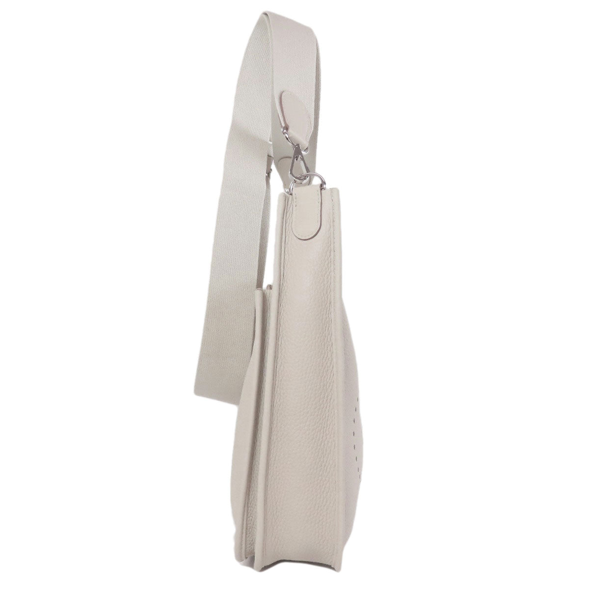 HERMES Shoulder Bag Taurillon Clemence white Evelyn 3 PM SilverMetal