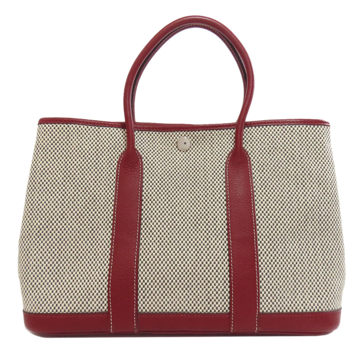 HERMES Handbag canvas gray Garden party TPM