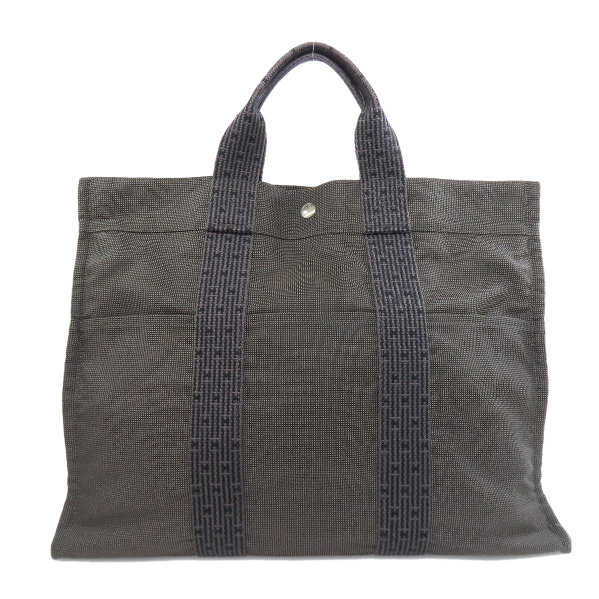 HERMES Tote Bag canvas gray Her LineMM