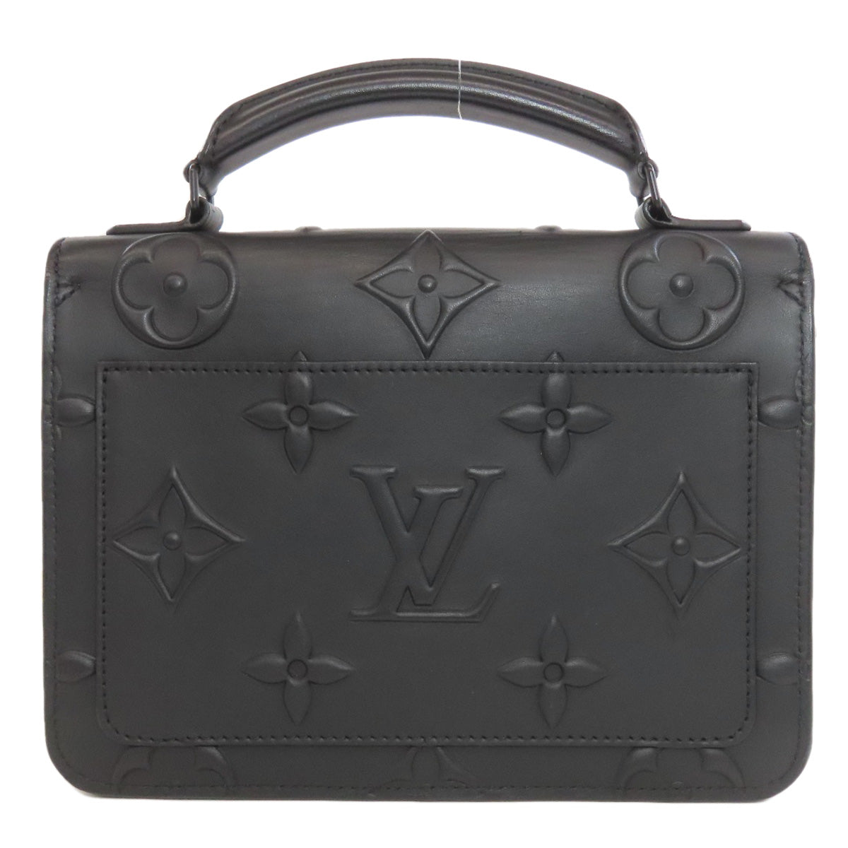 LOUIS VUITTON Handbag Calfskin black Ambassador PM