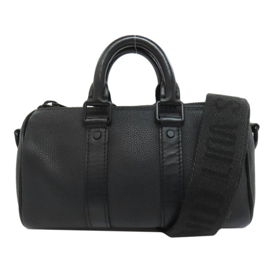 LOUIS VUITTON Shoulder Bag Taurillon Clemence black Keepall XS Aerogram
