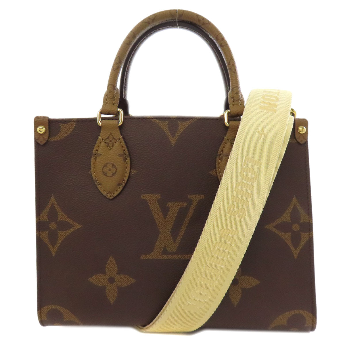 LOUIS VUITTON Handbag Giant monogram canvas Brown On the Go PM