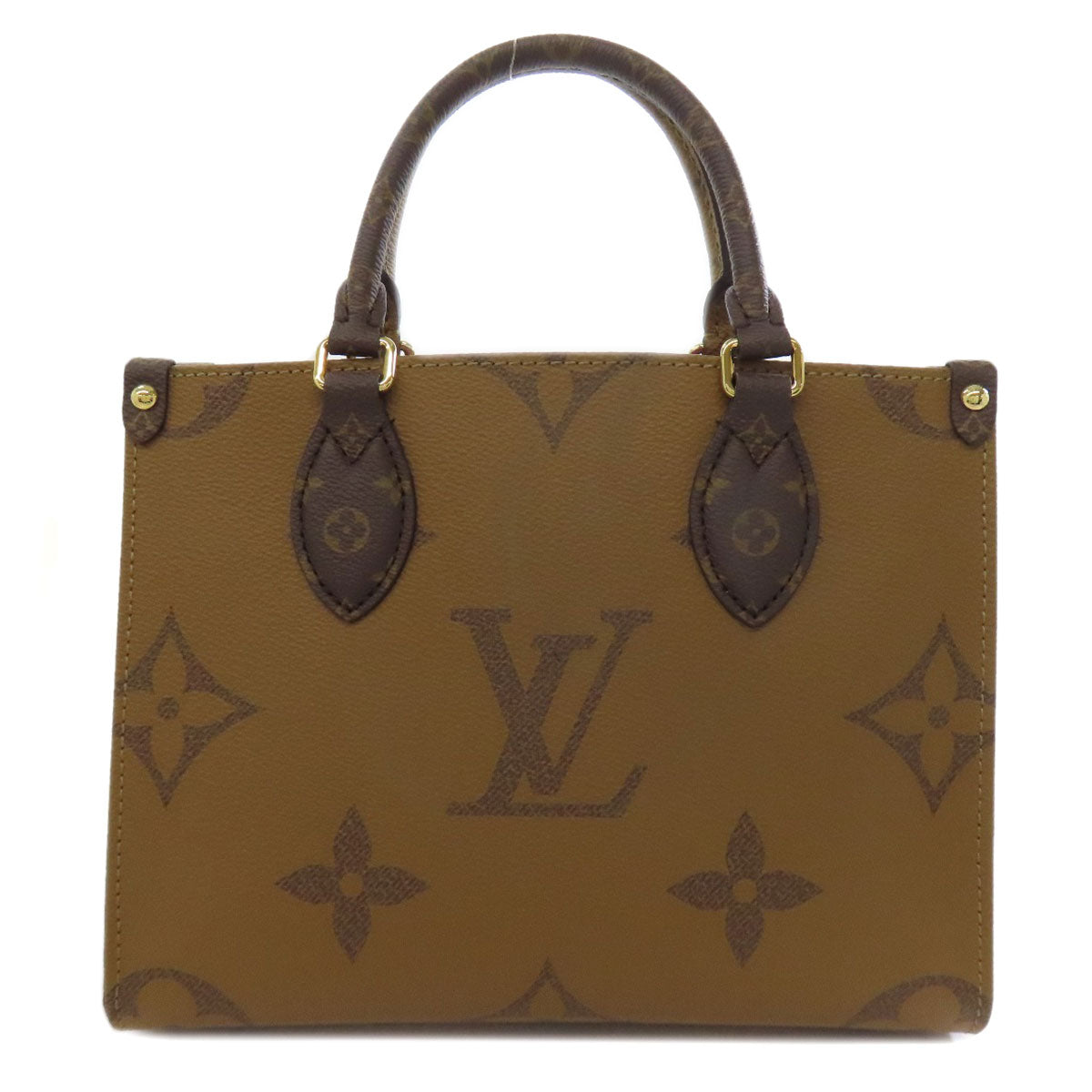 LOUIS VUITTON Handbag Giant monogram canvas Brown On the Go PM