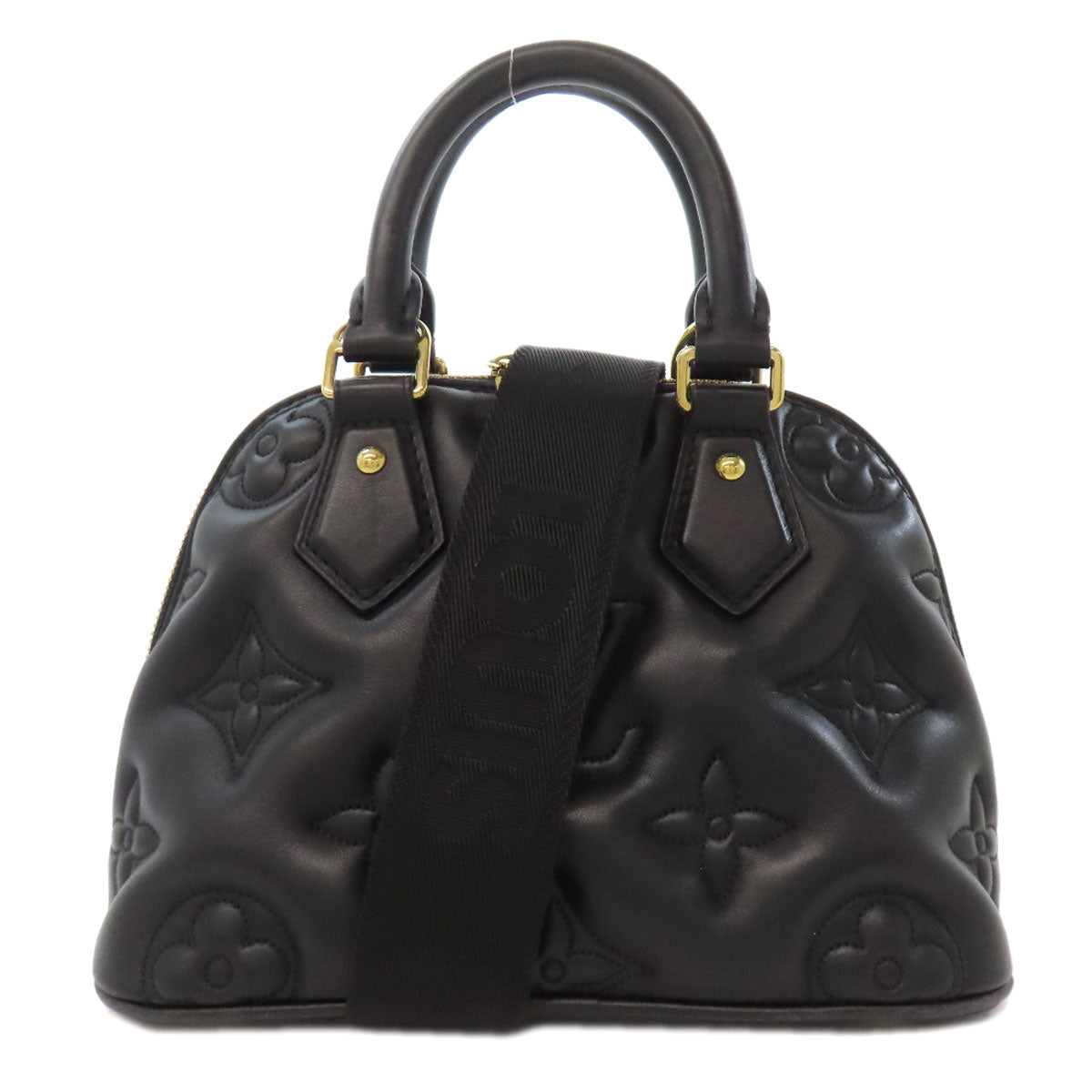 LOUIS VUITTON Tote Bag leather black Alma Soft BB