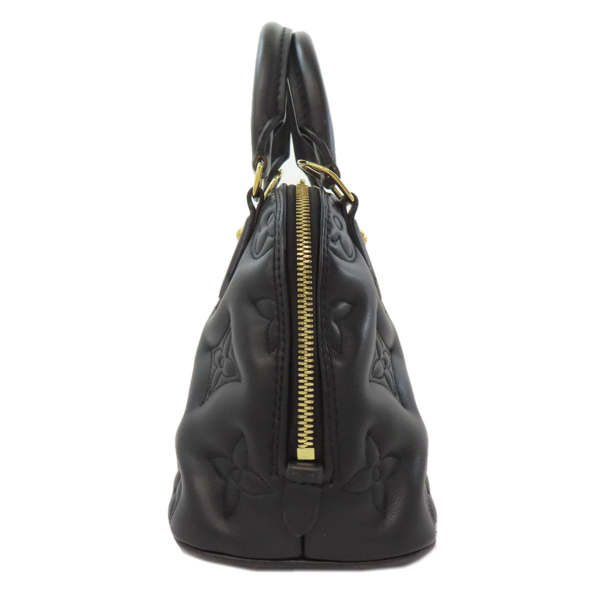 LOUIS VUITTON Tote Bag leather black Alma Soft BB