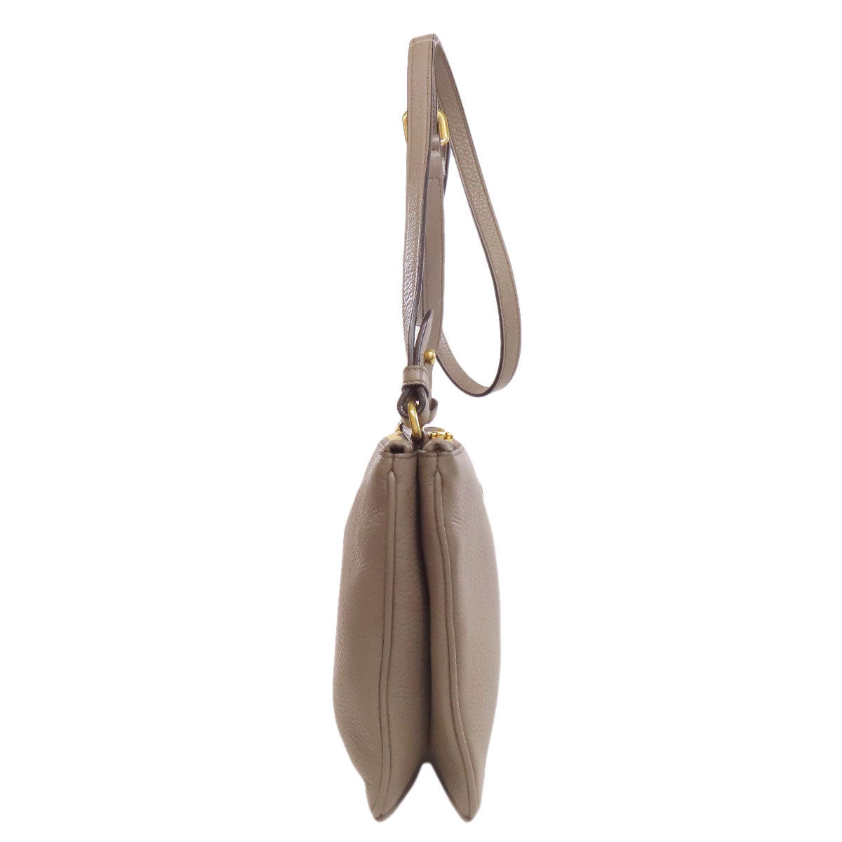 PRADA Shoulder Bag Calfskin gray logo