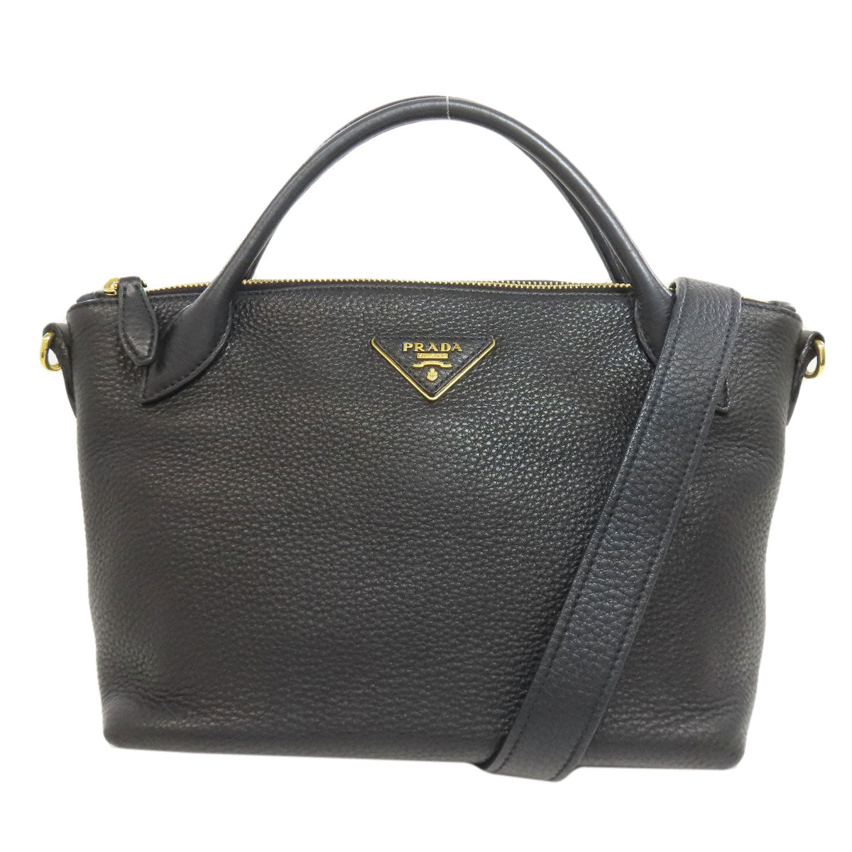 PRADA Handbag Calfskin black 2WAY