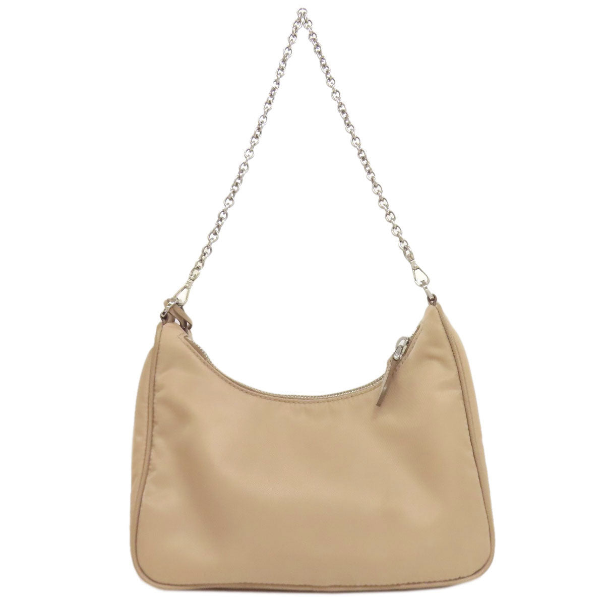 PRADA Handbag Nylon beige Re-Edition 2005 logoMetal 2WAY