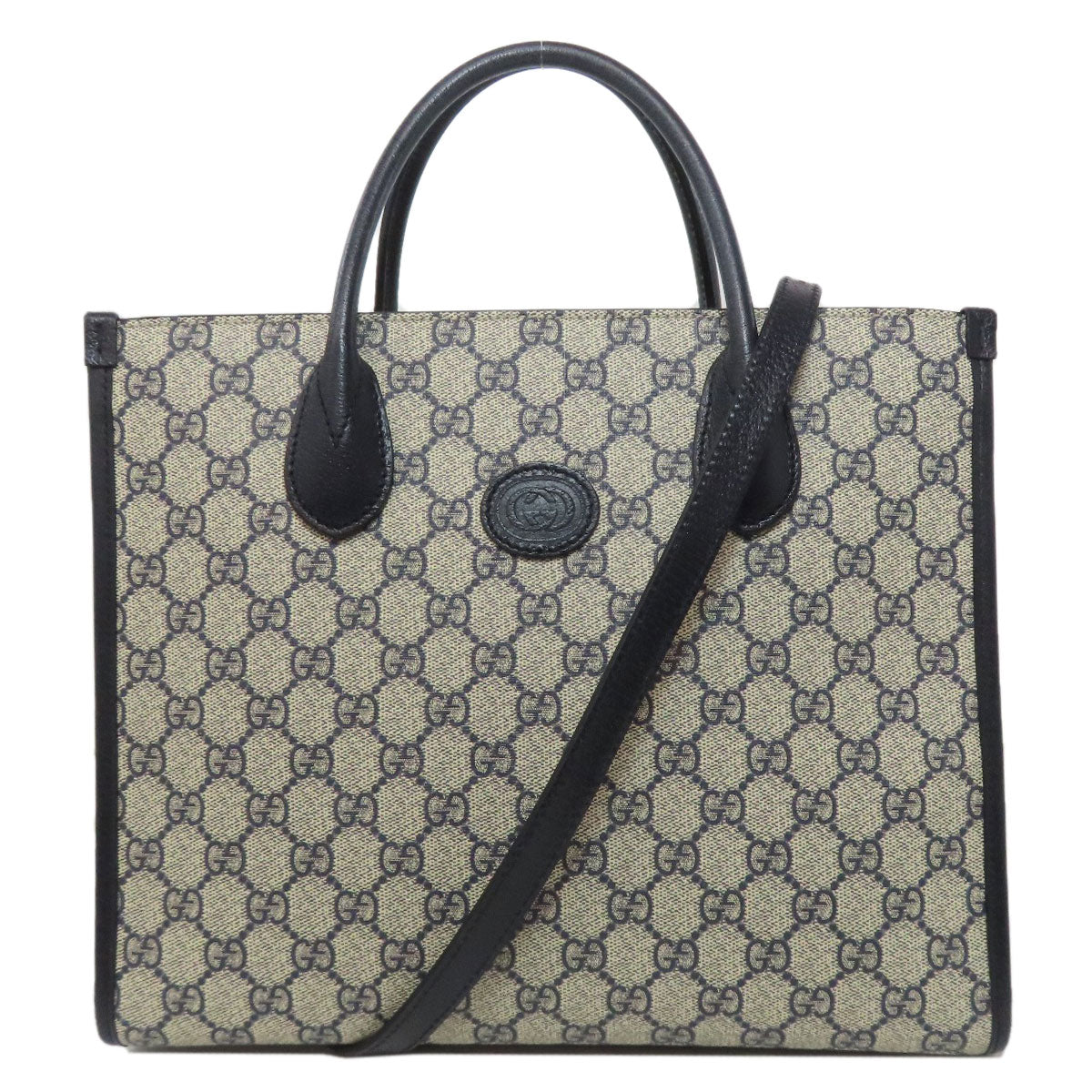 GUCCI Tote Bag 659983 PVC Navy GG Supreme