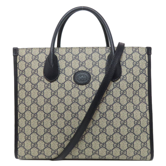 GUCCI Tote Bag 659983 PVC Navy GG Supreme