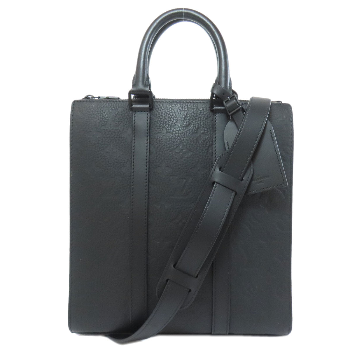 LOUIS VUITTON Handbag Ann Platt black Sac Plat Cloth