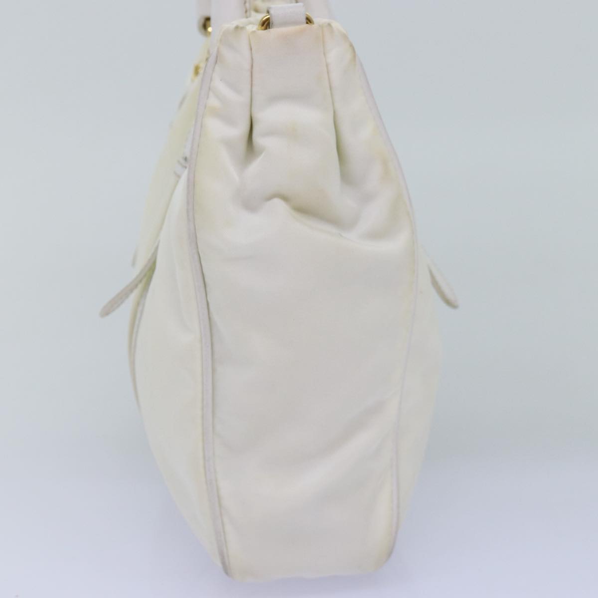 PRADA Hand Bag Nylon White Auth 75995