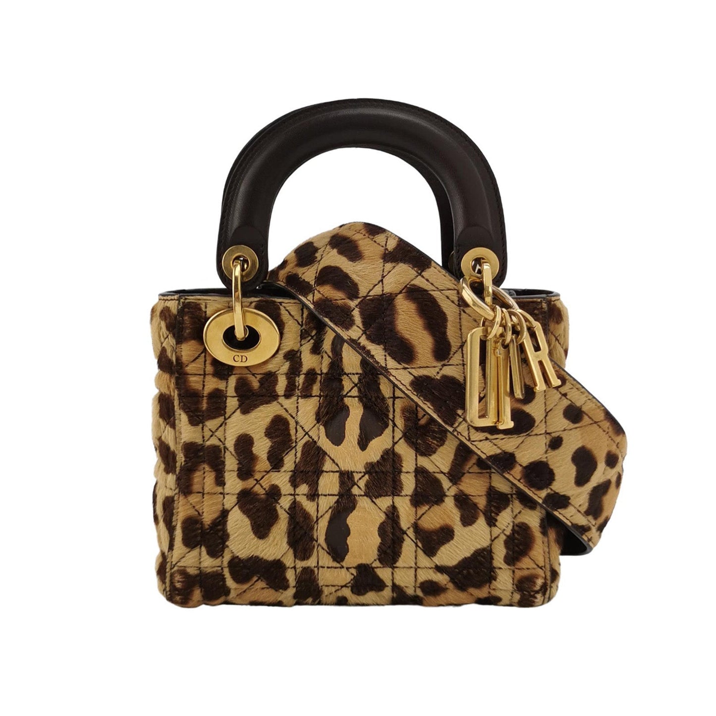 Lady Dior Mini Handbag Pony-style Calfskin Leather Leopard Print