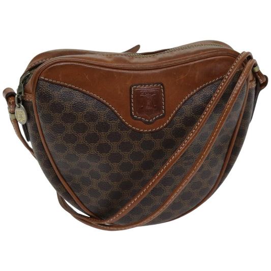 Luxury CELINE Macadam Canvas Shoulder Bag PVC Brown 76083