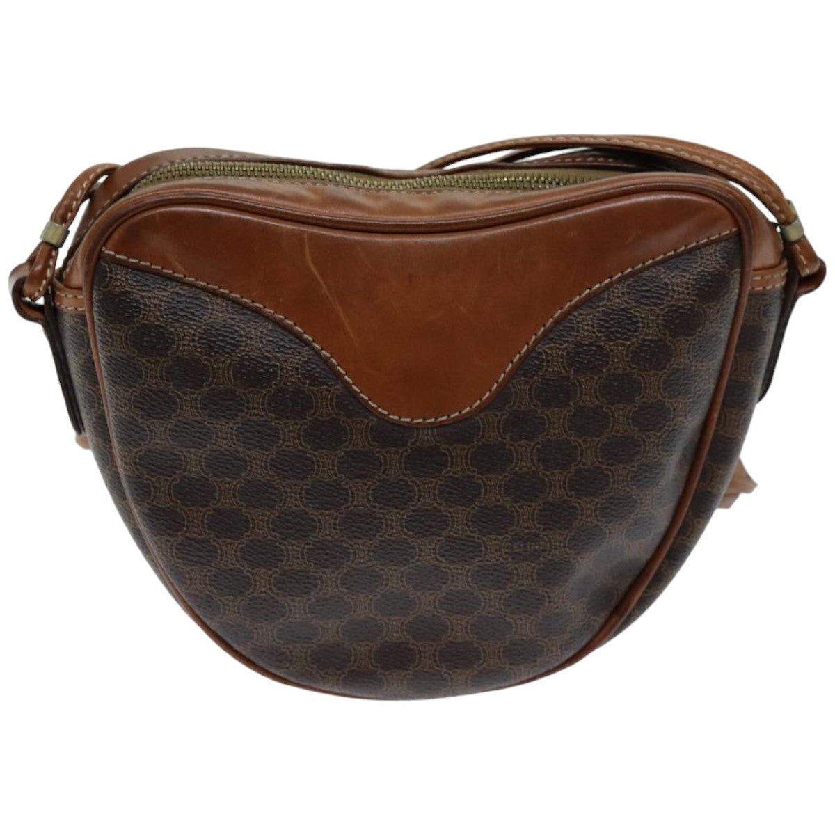 Luxury CELINE Macadam Canvas Shoulder Bag PVC Brown 76083