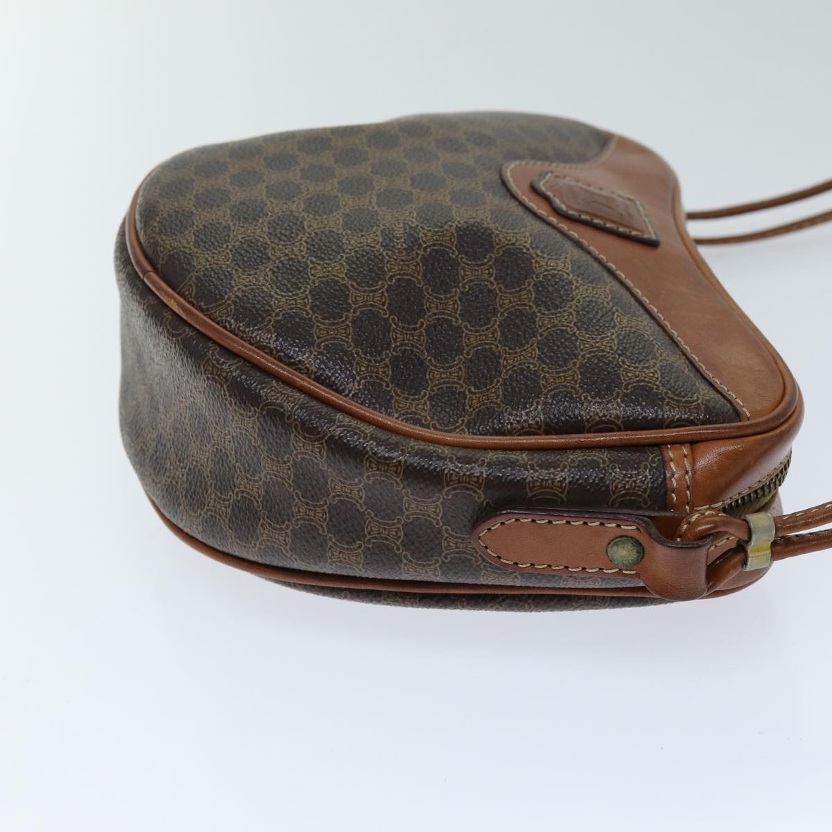 Luxury CELINE Macadam Canvas Shoulder Bag PVC Brown 76083