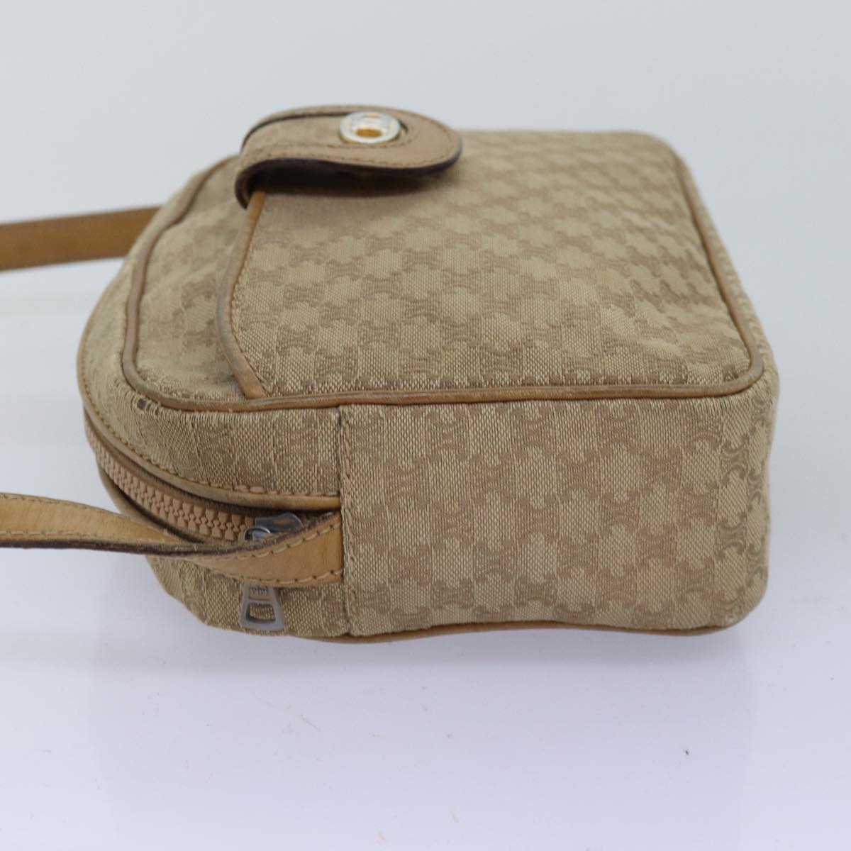 Luxury CELINE Macadam Canvas Shoulder Bag Beige 76085