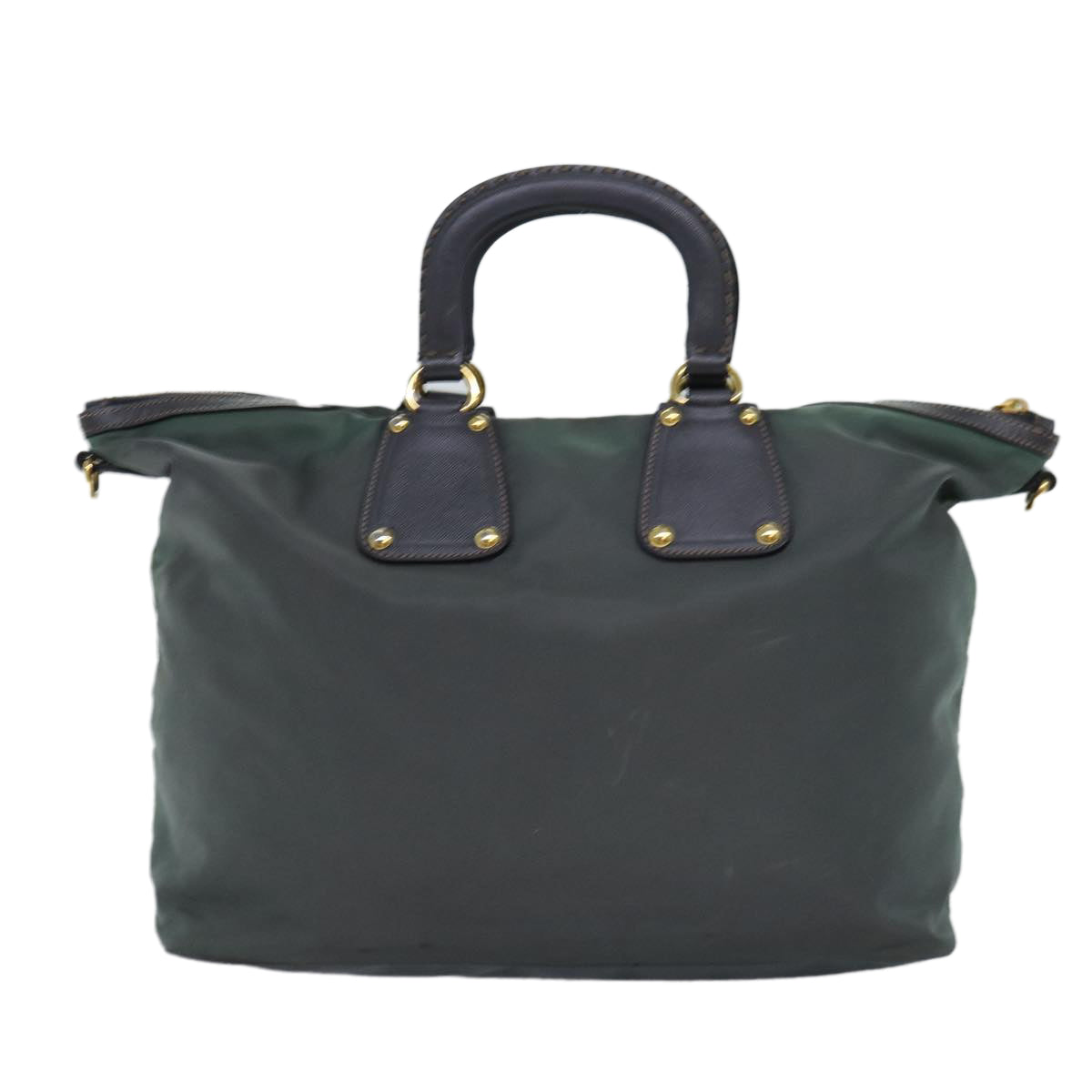 PRADA Hand Bag Nylon 2way Green Auth 76129