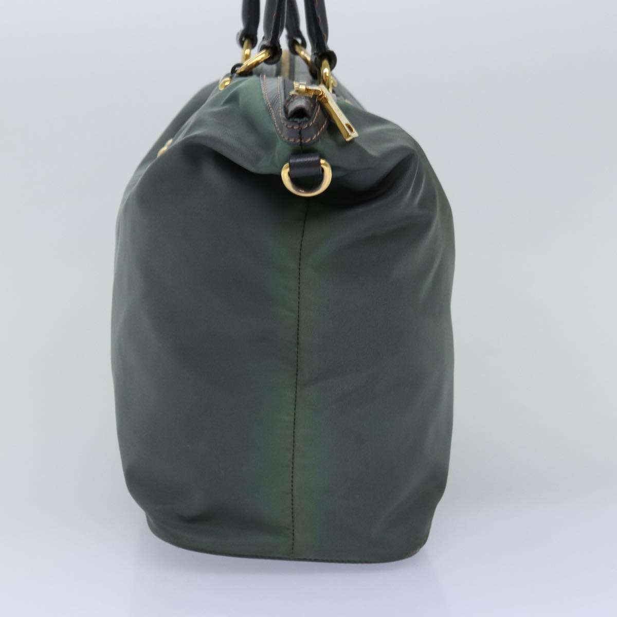 PRADA Hand Bag Nylon 2way Green Auth 76129
