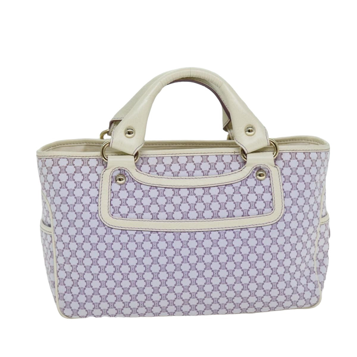 Luxury CELINE Macadam Canvas Tote Bag Purple 76143