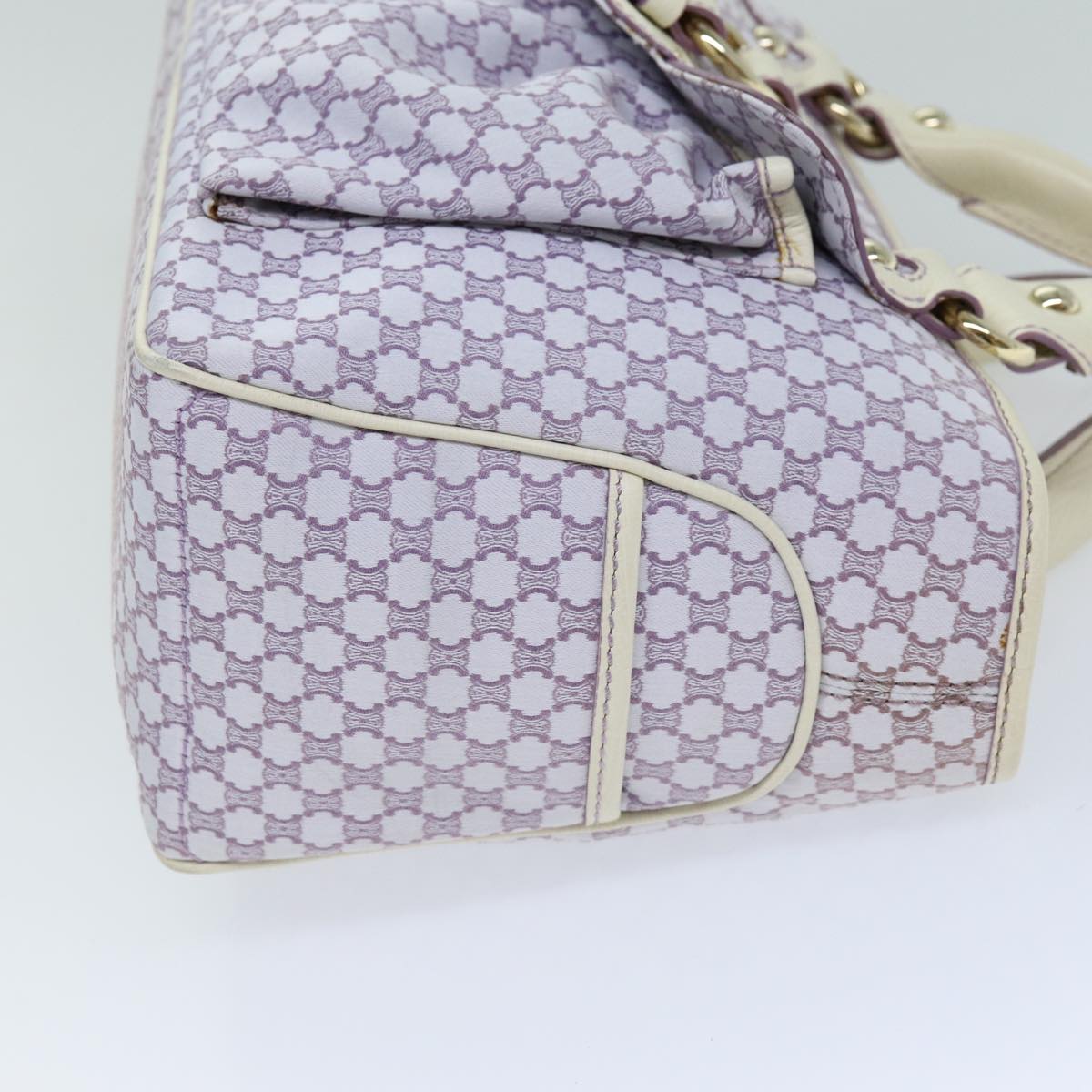 Luxury CELINE Macadam Canvas Tote Bag Purple 76143