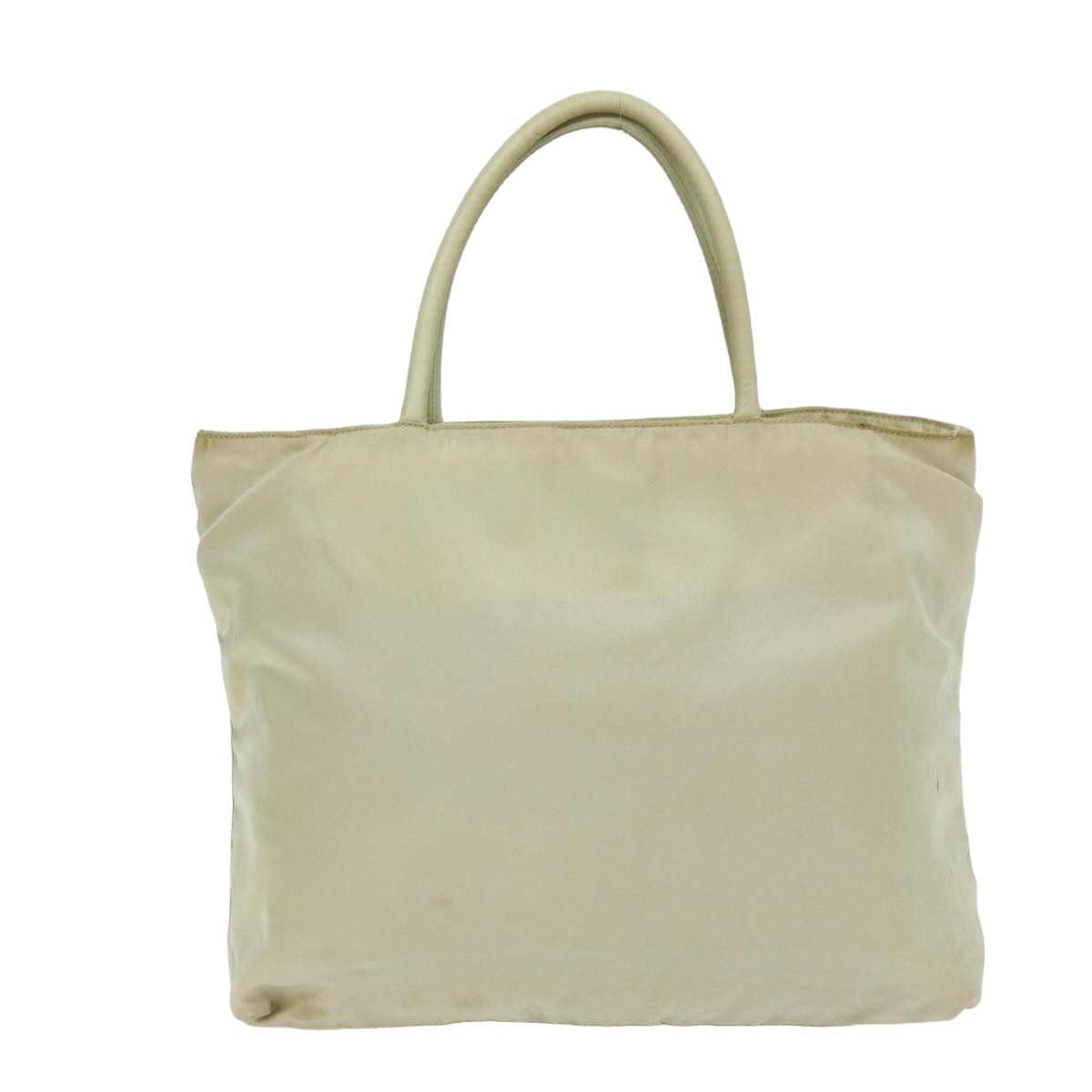 PRADA Tote Bag Nylon Cream Auth 76177