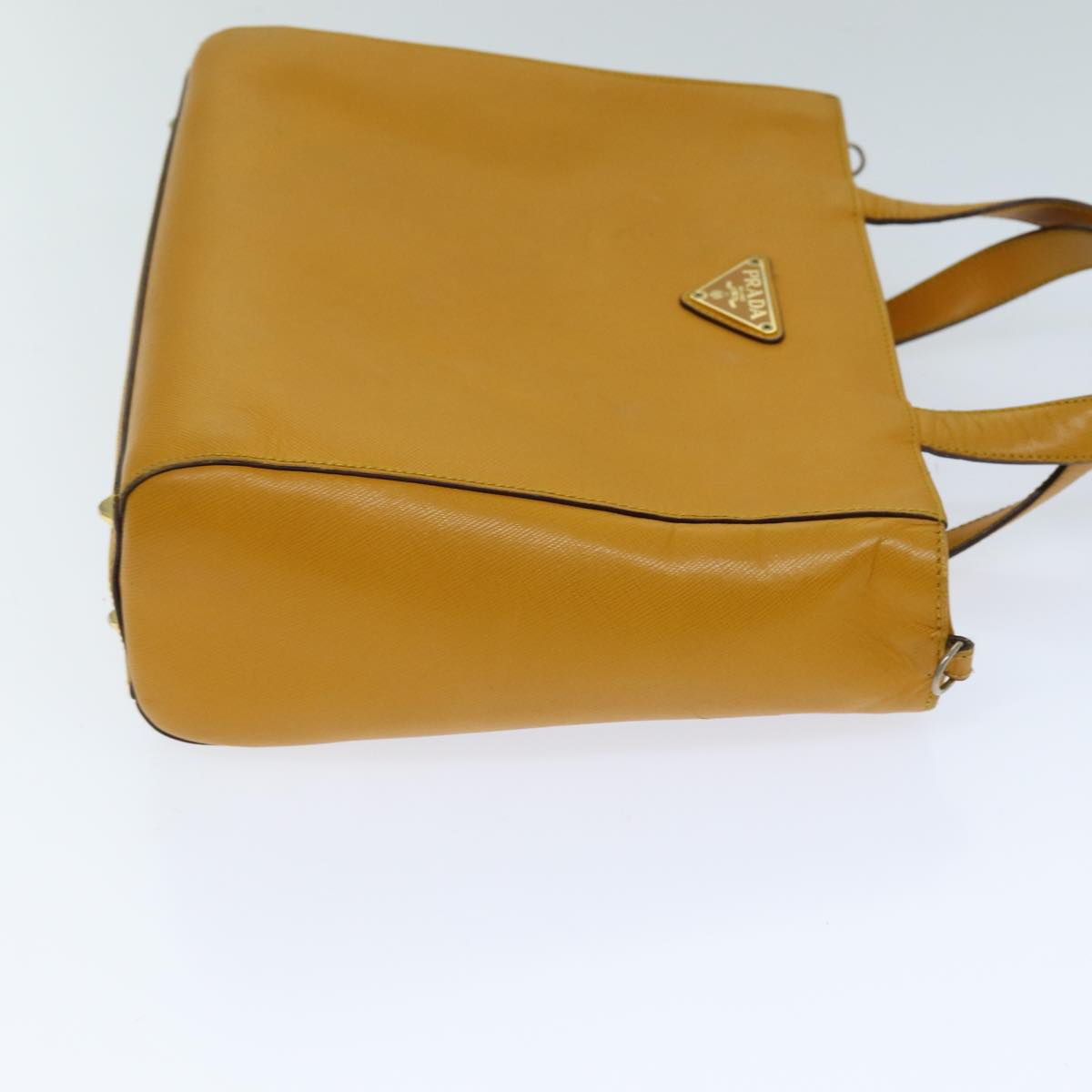 PRADA Hand Bag Safiano leather 2way Orange Auth 76420