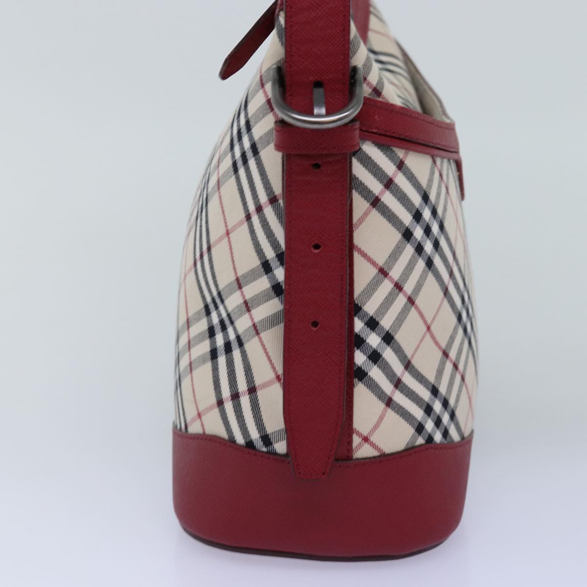Burberry Nova Check Shoulder Bag Canvas Red Auth 76480